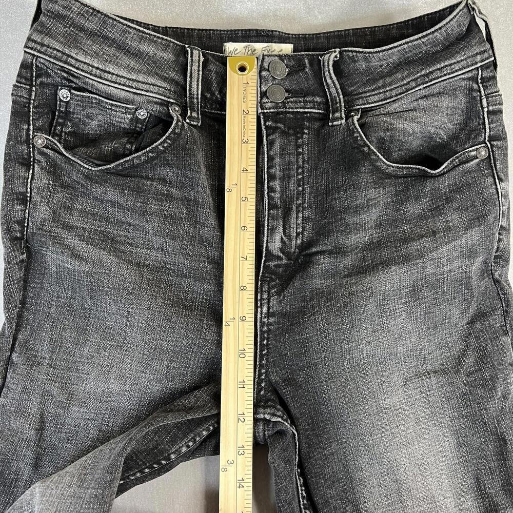 We The Free People Skinny Jeans Womens 31 Gray High Rise Raw Hem Stretch - Picture 10 of 11